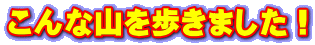 こんな山を歩きました!